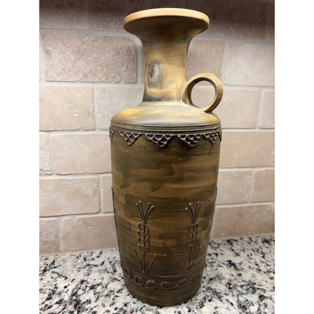 Large 16" Vintage Keruska Keramik Vase-Aleppo Decor-West German Pottery WGP
